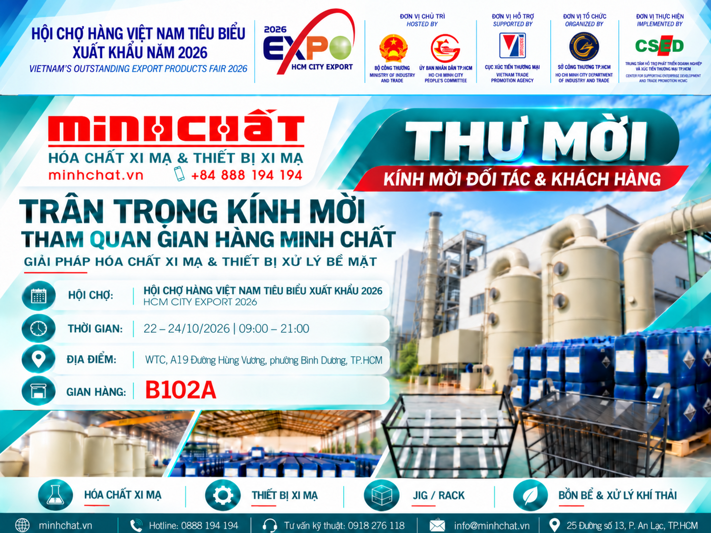 THƯ MỜI THAM DỰ HỘI CHỢ HÀNG VIỆT NAM TIÊU BIỂU XUẤT KHẨU 2026 HCM CITY EXPORT 2026
